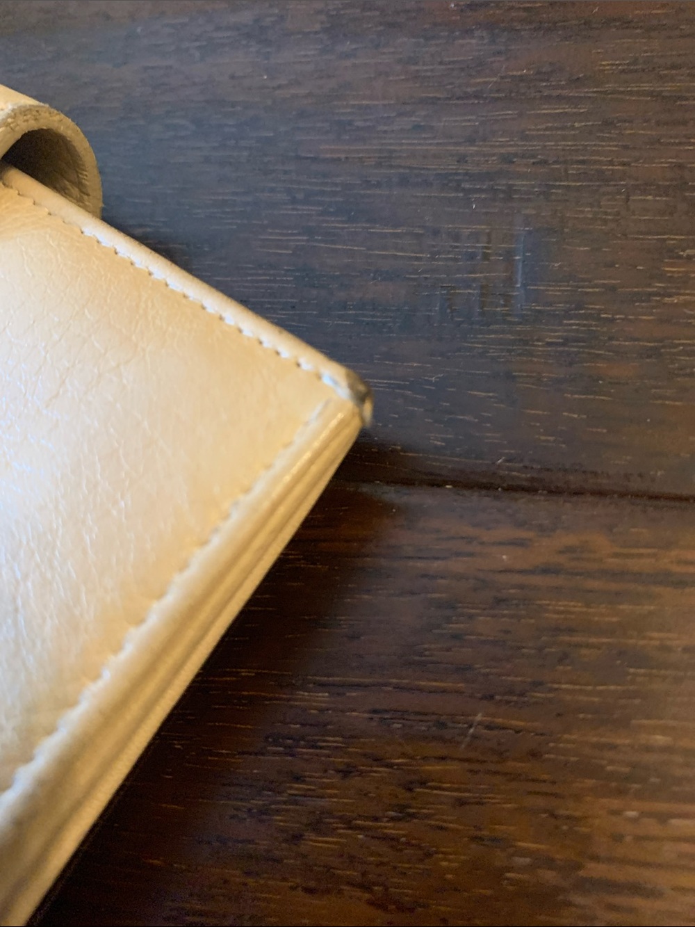 Salvatore Ferragamo Cream Leather Wallet with Silver Gancini Ring - Picture 9 of 16